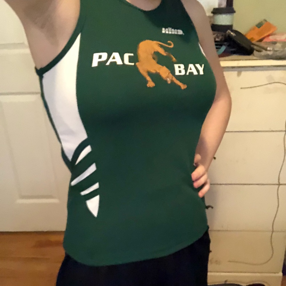Green track shirt